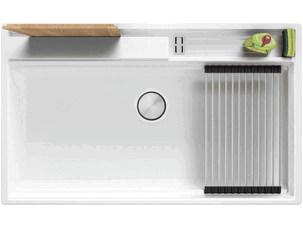 Evier cuisine granit 1 bac...