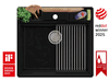 Evier cuisine granit 1 bac sans égouttoir avec espace pour les accessoires et pour la planche à découper New York 60 Multispace + Cadeaux