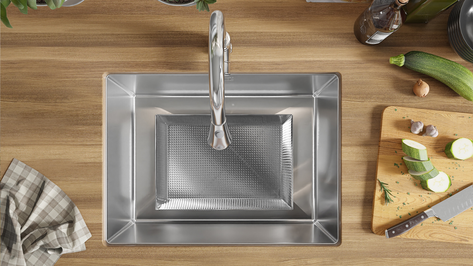 Évier cuisine inox 1 bac sans égouttoir avec une grande cuve XL Paris 60  Slim - Primagran